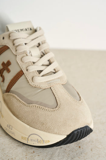 Sneakers donna CASSIE beige e argento - 5