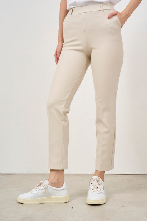 Women's skinny beige trousers - 2