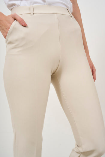 Women's skinny beige trousers - 7