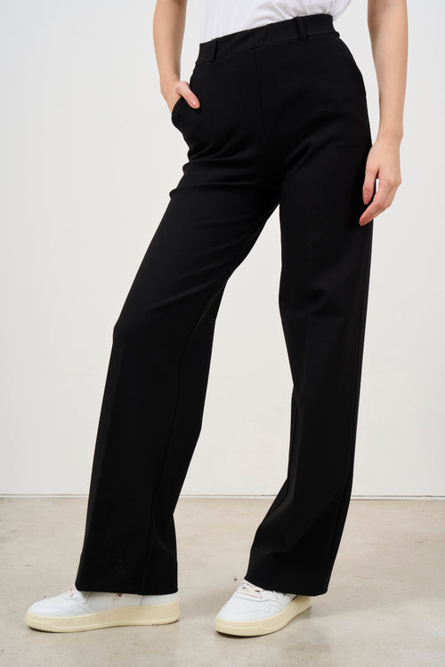 Women's black wide leg trousers - 2