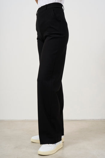 Women's black wide leg trousers - 3