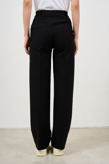 Women's black wide leg trousers - 5