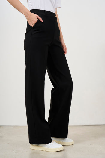 Women's black wide leg trousers - 6