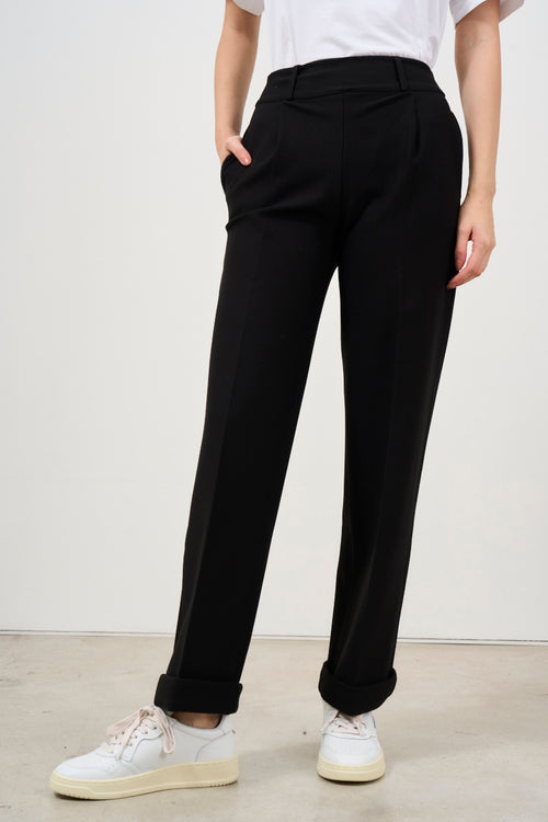 Pantalone donna gamba dritta nero - 2