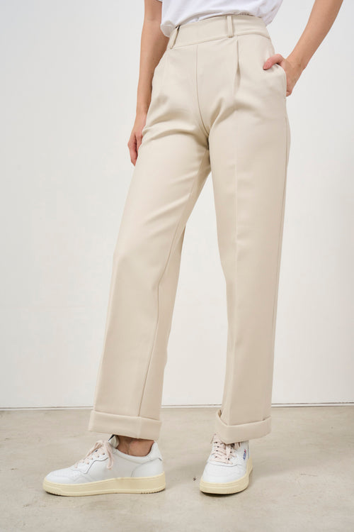 Women's straight leg trousers beige - 2