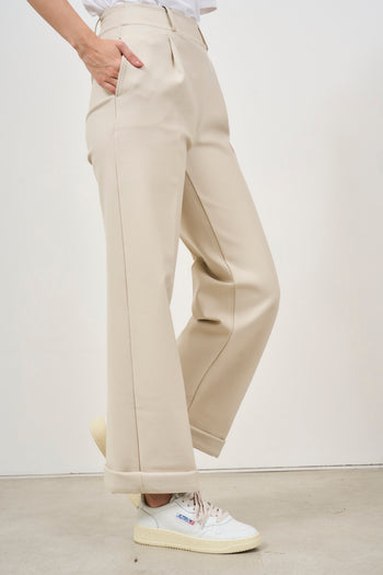 Pantalone donna gamba dritta beige - 7