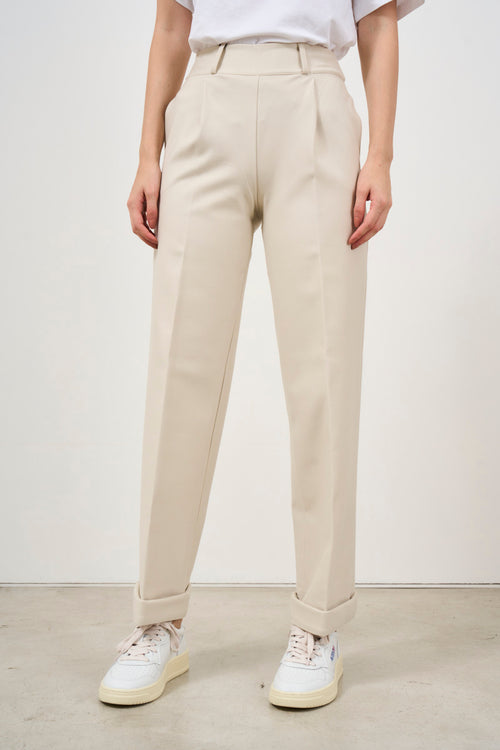 Women's straight leg trousers beige