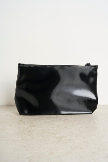 Black shiny women's clutch bag - 5