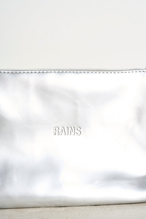 Women's silver laminated clutch bag - 2