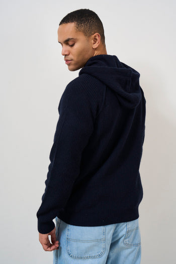 Men's blue knitted sweatshirt - 4