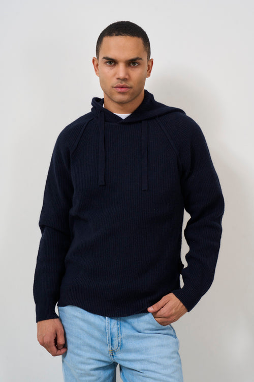 Men's blue knitted sweatshirt