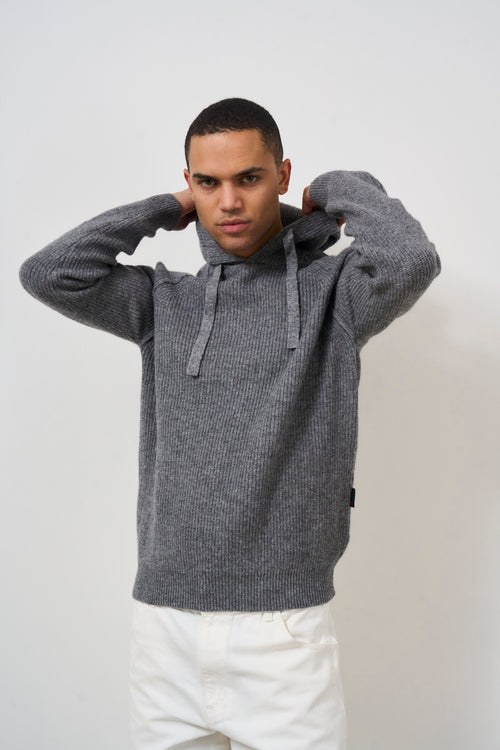 Men's grey knitted sweatshirt - 2