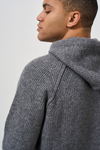 Men's grey knitted sweatshirt - 5