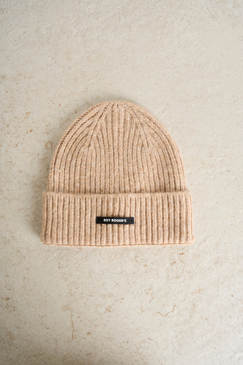 Cappello Beanie in misto lana beige - 1