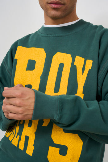 Men's green crewneck sweatshirt - 5