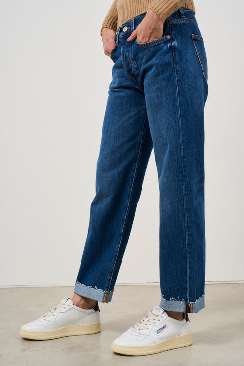 Jeans dritto donna blu scuro - 2