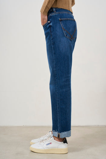 Jeans dritto donna blu scuro - 3