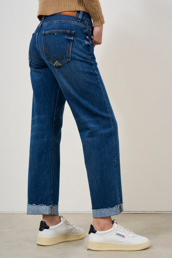 Jeans dritto donna blu scuro - 5