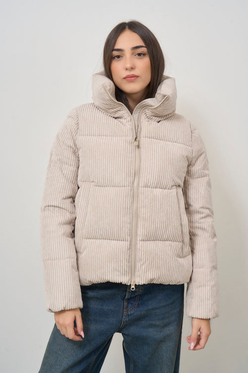 Women's short down jacket in butter velvet