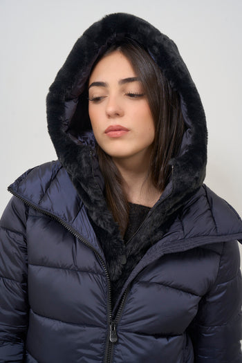 Women's black quilted down jacket - 5