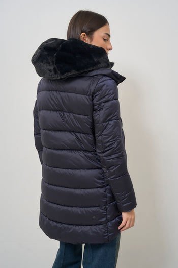 Women's black quilted down jacket - 9