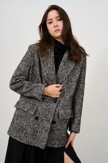 Women's short double-breasted coat - 3