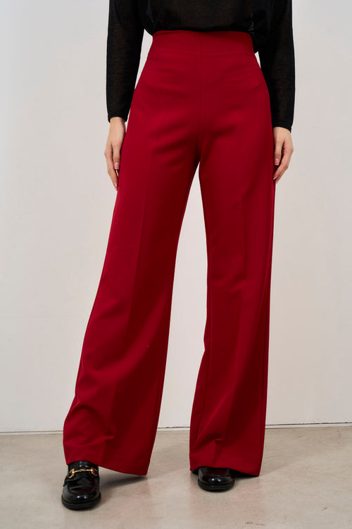 Pantalone donna gamba dritta rosso - 1