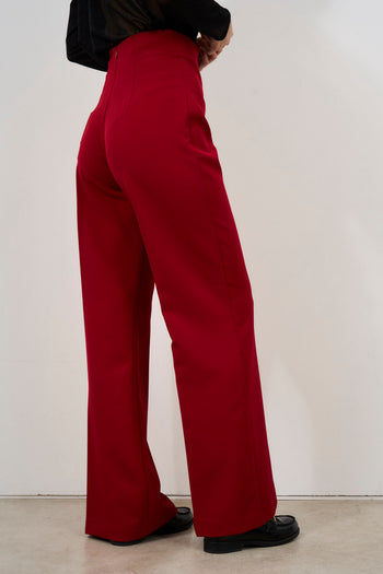 Pantalone donna gamba dritta rosso - 5