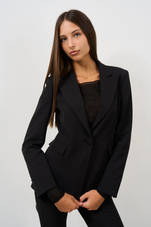 Giacca slim donna nero