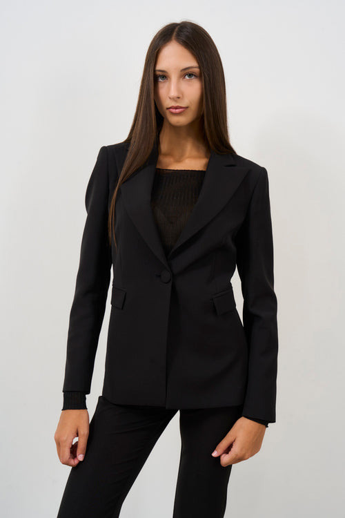 Giacca slim donna nero - 2