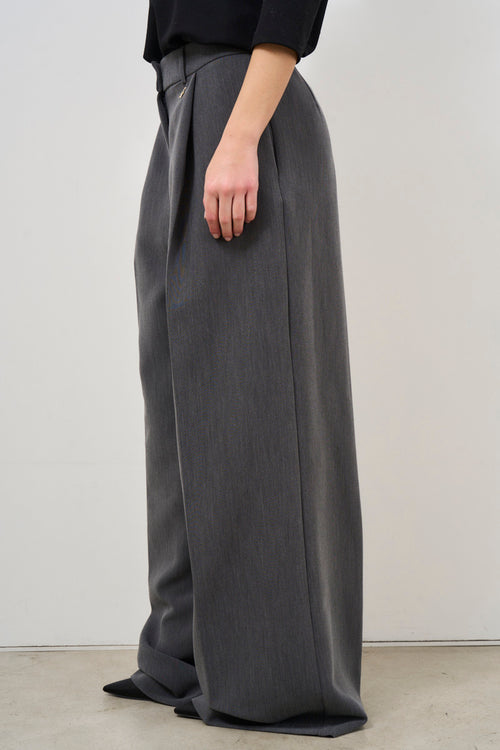 Women's grey palazzo trousers - 2