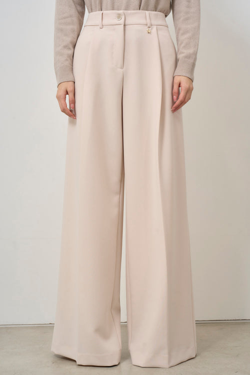 Women's cream palazzo trousers