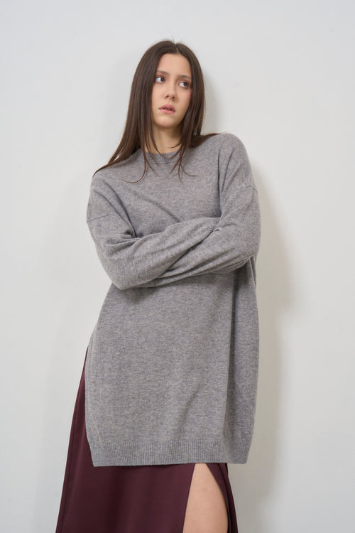 Women's grey midi sweater - 2