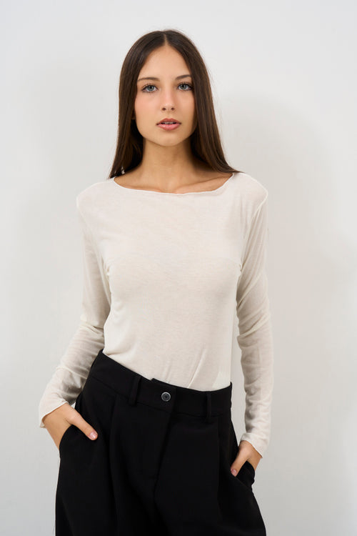 Extra fine boat neck sweater