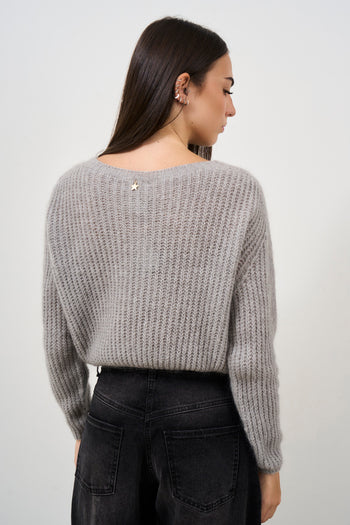 Maglione grigio in mohair - 3