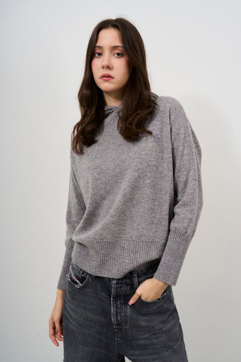 Women's grey knitted sweatshirt - 4