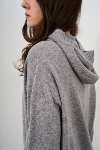 Women's grey knitted sweatshirt - 7