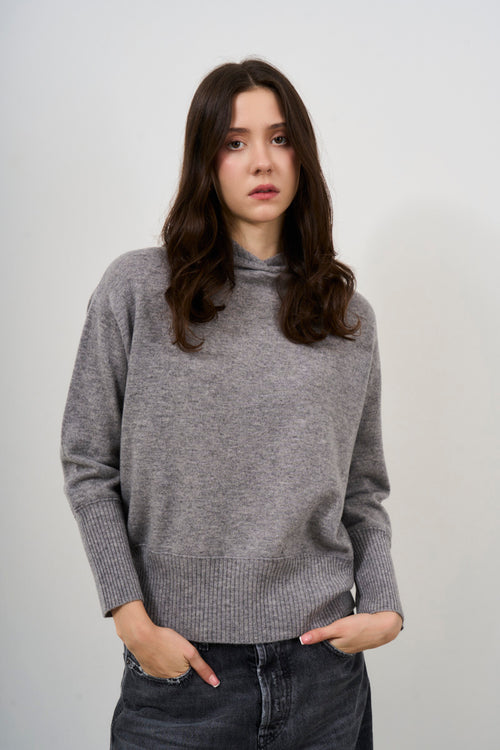 Women's grey knitted sweatshirt