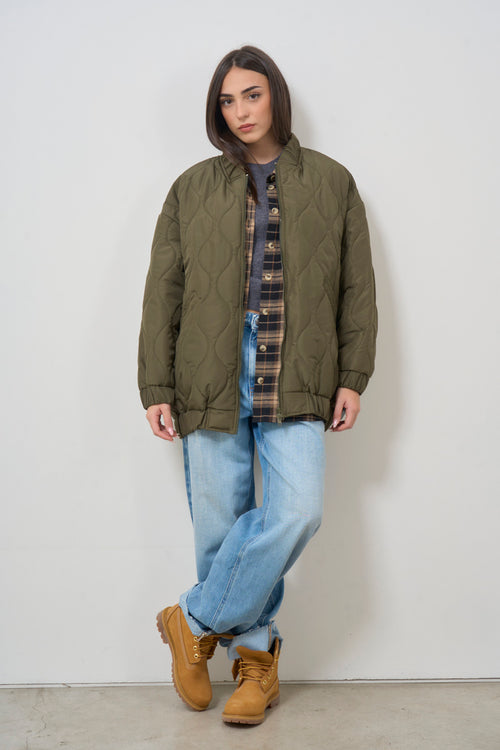 Bomber donna verde militare