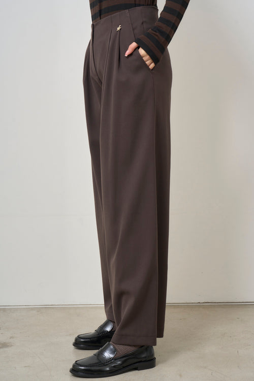 Pantalone donna a palazzo marrone - 2