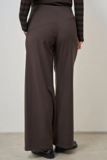 Pantalone donna a palazzo marrone - 3