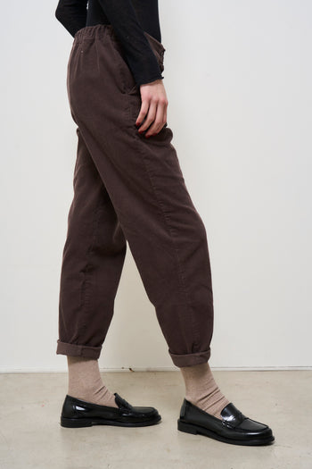 Pantalone donna in velluto marrone - 7