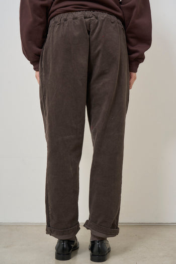 Brown ribbed women's trousers - 5