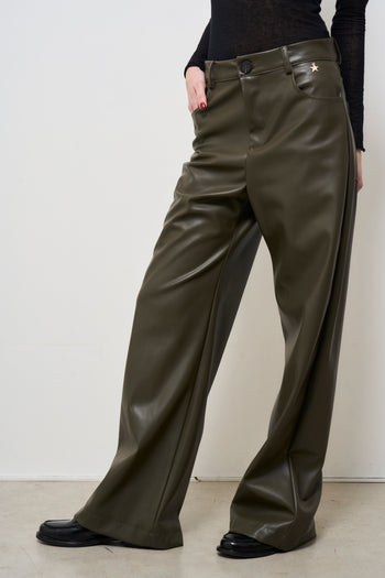 Pantalone donna nero in ecopelle - 4