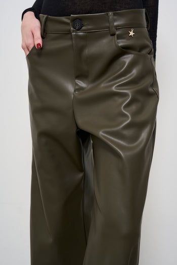 Pantalone donna nero in ecopelle - 7