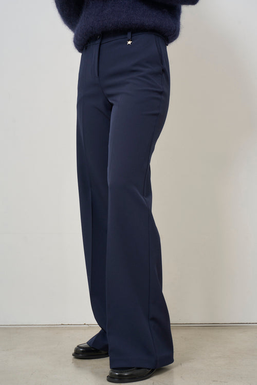 Women's blue palazzo trousers - 2