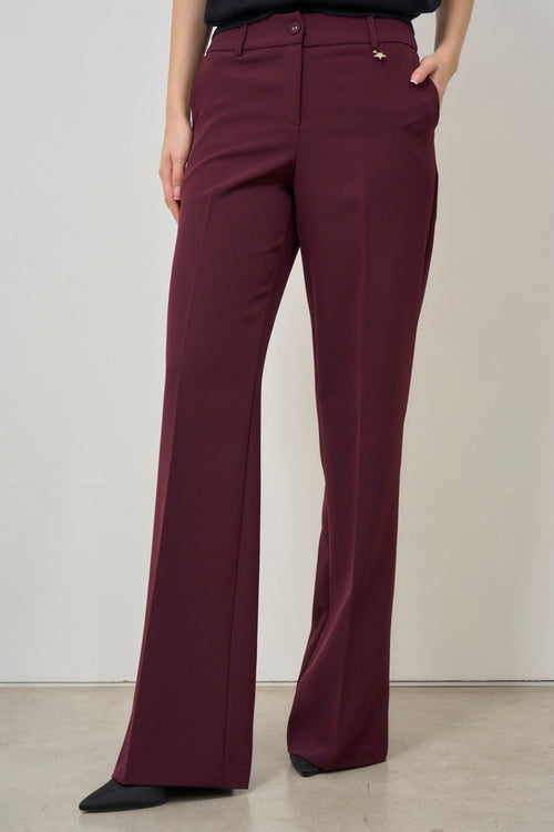 Pantalone donna a palazzo bordeaux - 2