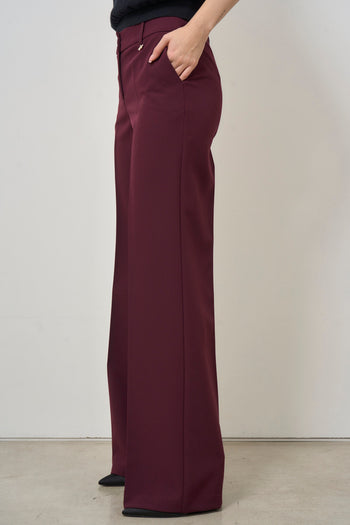 Pantalone donna a palazzo bordeaux - 3