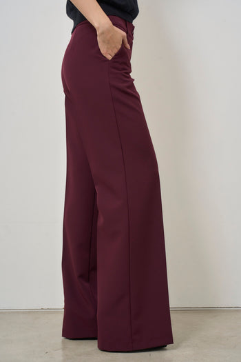 Pantalone donna a palazzo bordeaux - 5