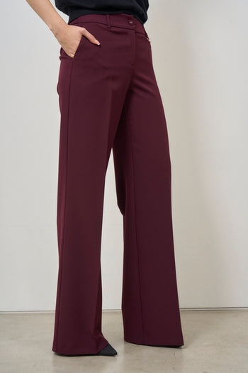 Pantalone donna a palazzo bordeaux - 6